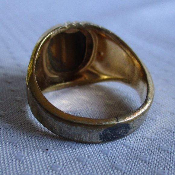 MEN’S VINTAGE TIGER EYE RING WITH SMALL CRYSTALS - Picture 4 of 10